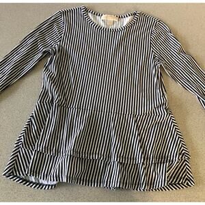 Michael Kors Blue and White Striped Shirt